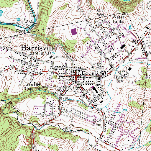 Topographic Map of West Virginia Division of Forestry Ritchie County Field Office, WV