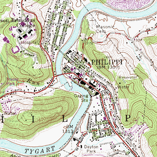 Topographic Map of West Virginia Division of Forestry Barbour County Field Office, WV