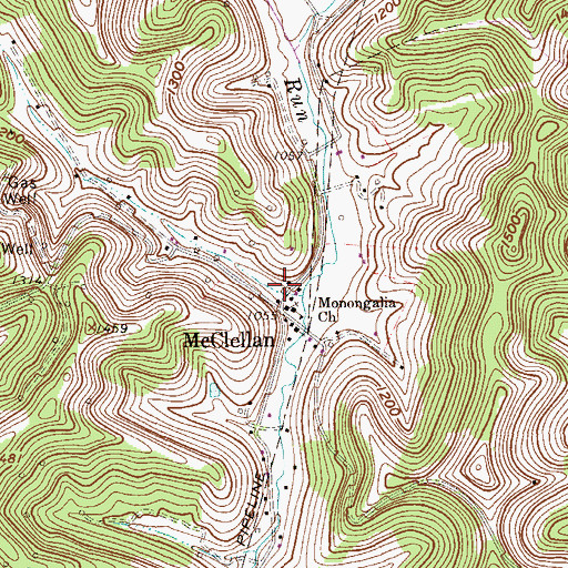 Topographic Map of Farmington Volunteer Fire Department Plum Run Station, WV