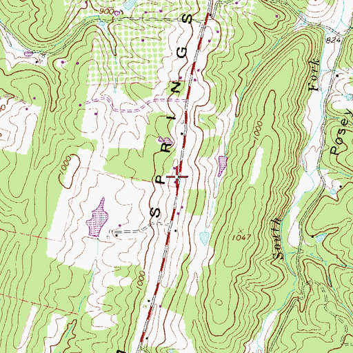 Topographic Map of South Morgan Volunteer Fire Department, WV
