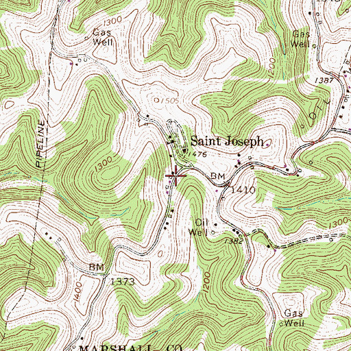Topographic Map of Saint Joseph Volunteer Fire Department, WV