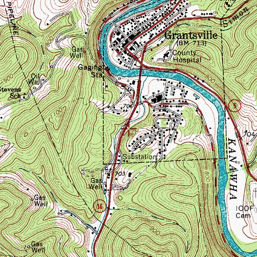 Topographic Map of Grantsville Volunteer Fire Department, WV