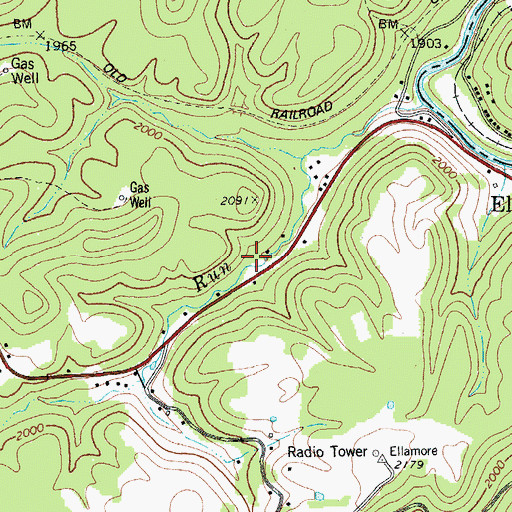 Topographic Map of Ellamore Volunteer Fire Department, WV