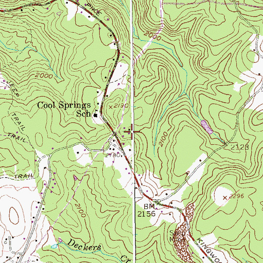 Topographic Map of Cool Springs Volunteer Fire Department, WV