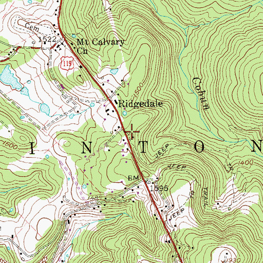 Topographic Map of Clinton District Volunteer Fire Department, WV
