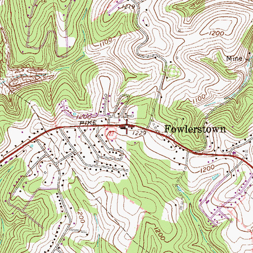 Topographic Map of Franklin Community Volunteer Fire Department, WV