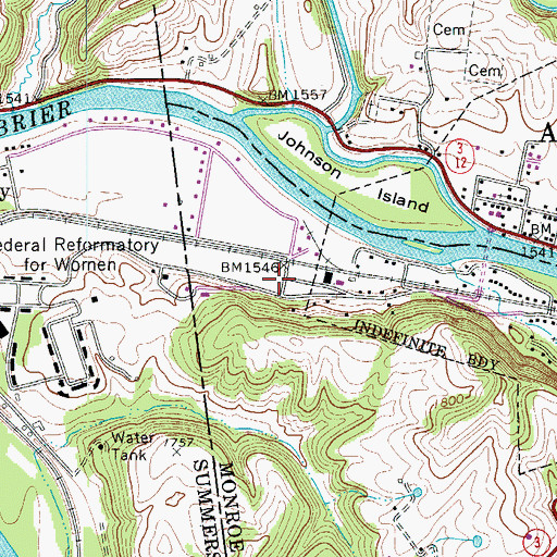Topographic Map of Federal Fire Department, WV