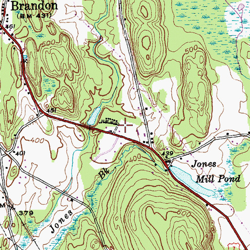 Topographic Map of Brandon Area Rescue Squad, VT