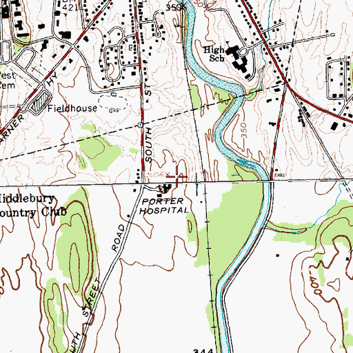 Topographic Map of Middlebury Volunteer Ambulance, VT