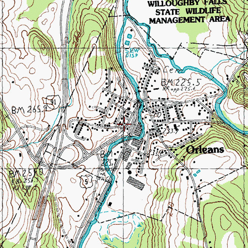 Topographic Map of Orleans Emergency Unit, VT