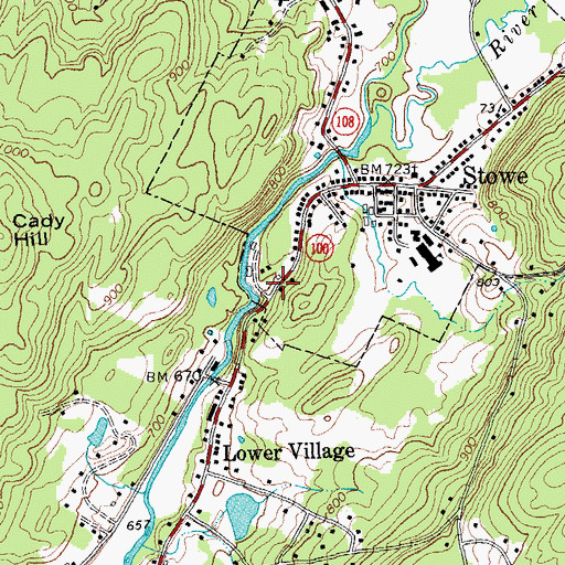 Topographic Map of Stowe Emergency Medical Services, VT