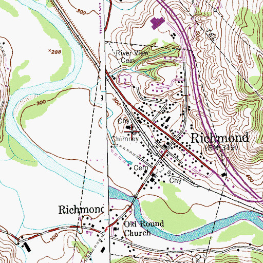 Topographic Map of Richmond Rescue Squad, VT