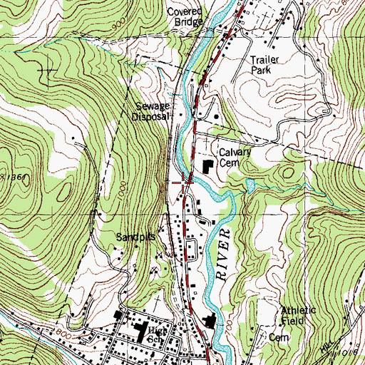 Topographic Map of Northfield Ambulance Service, VT