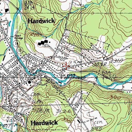 Topographic Map of Hardwick Emergency Rescue Squad, VT