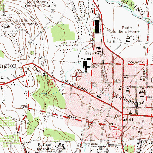 Topographic Map of Bennington Rescue Squad, VT