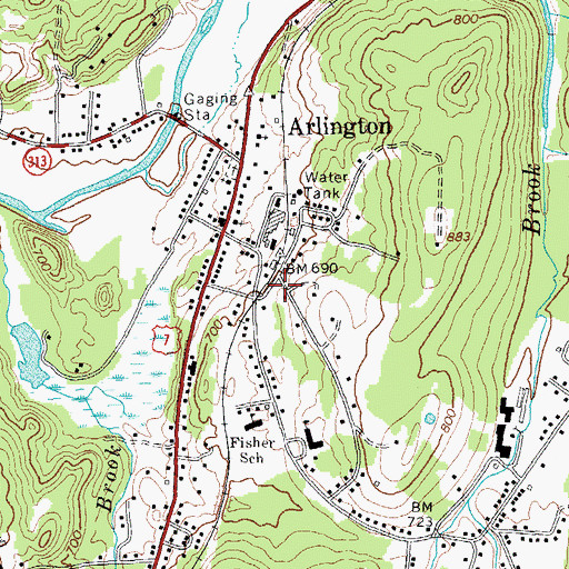 Topographic Map of Arlington Rescue Squad, VT
