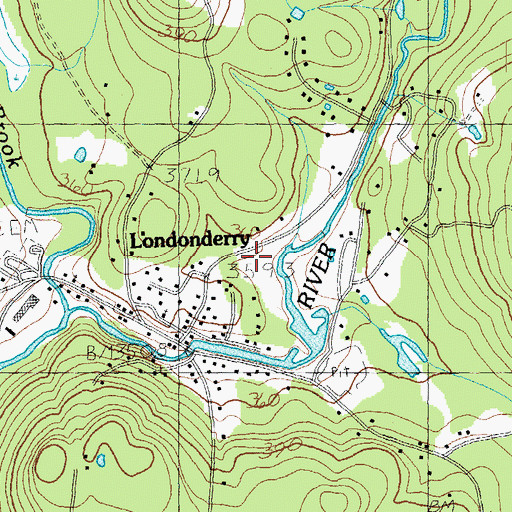 Topographic Map of Londonderry Volunteer Rescue Squad, VT