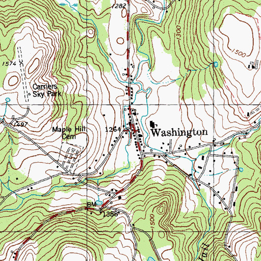 Topographic Map of Washington First Aid Stabilization Team Squad, VT
