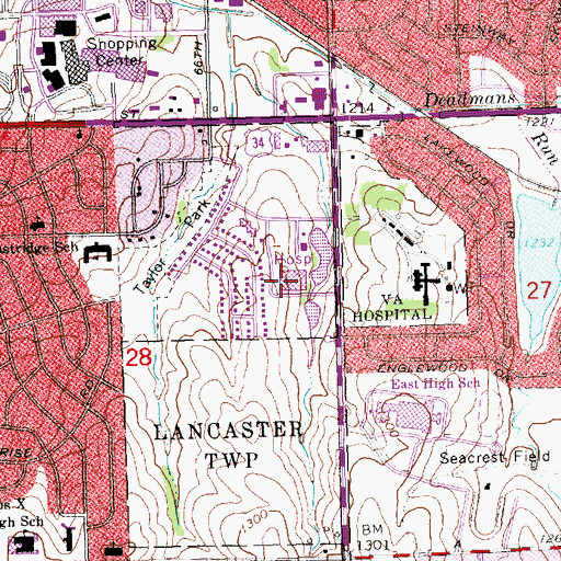 Topographic Map of Saint Elizabeth Regional Medical Center, NE