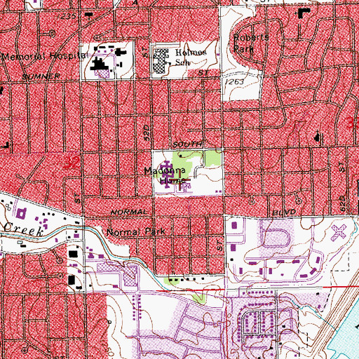 Topographic Map of Madonna Rehabilitation Hospital, NE