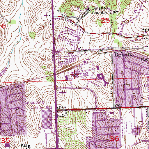 Topographic Map of Select Specialty Hospital Omaha, NE