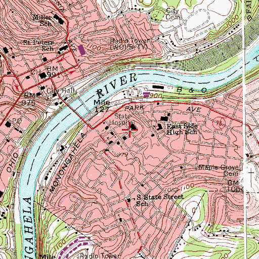 Topographic Map of New Beginnings Treatment Center, WV