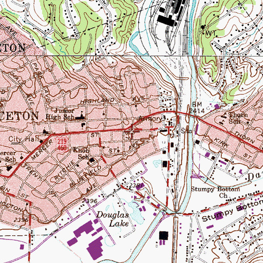 Topographic Map of Legends Residential Treatment Center, WV