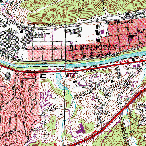 Topographic Map of Prestera Center Crisis Unit West, WV