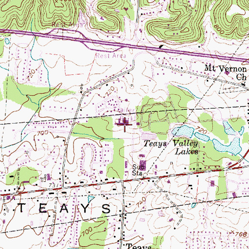 Topographic Map of Charleston Area Medical Center Teays Valley Hospital, WV