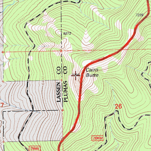 Topographic Map of Cairn Butte, CA
