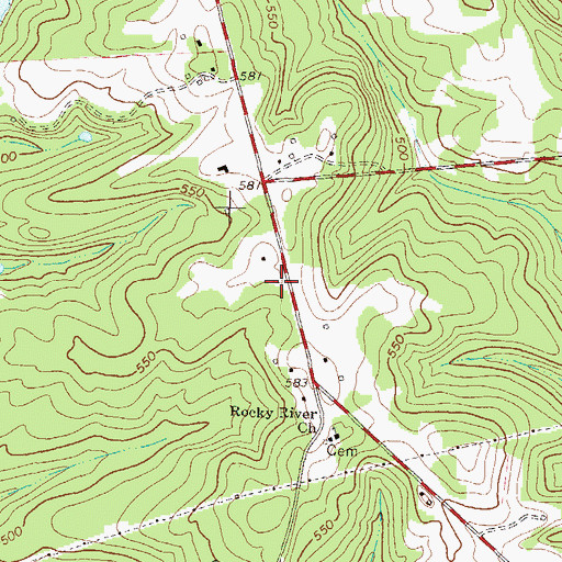 Topographic Map of Abbeville County Fire Department Monterey, SC
