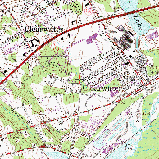 Topographic Map of Clearwater Fire Department, SC
