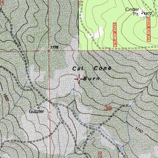 Topographic Map of Cal-Cone Burn, CA