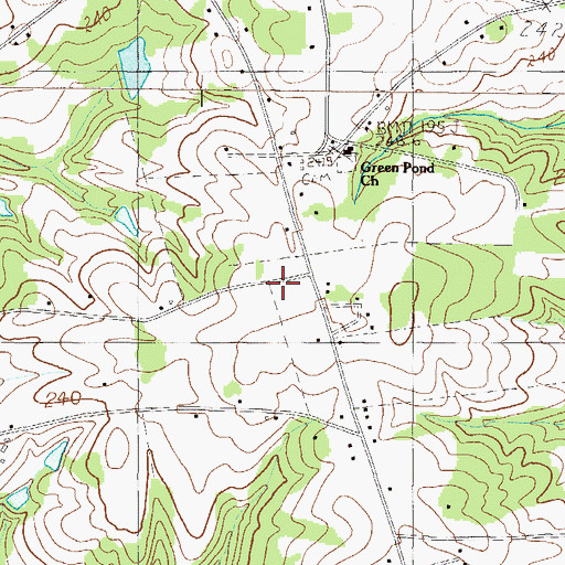 Topographic Map of Laurens County Fire Department Greenpond, SC
