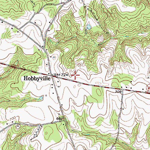 Topographic Map of Hobbysville Fire Department, SC