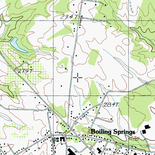 Topographic Map of Boiling Springs Fire Department Headquarters, SC