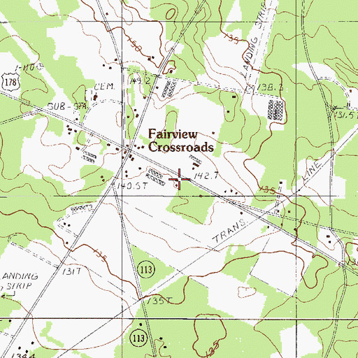Topographic Map of Lexington County Fire Service Fairview, SC