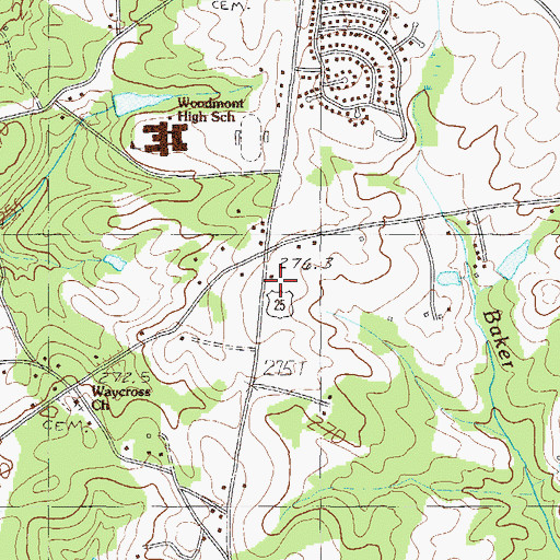 Topographic Map of South Greenville Fire Department Headquarters, SC