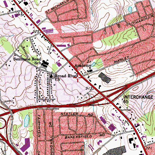 Topographic Map of Columbia - Richland Fire Department Saint Andrews, SC