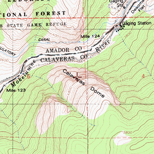 Topographic Map of Calaveras Dome, CA
