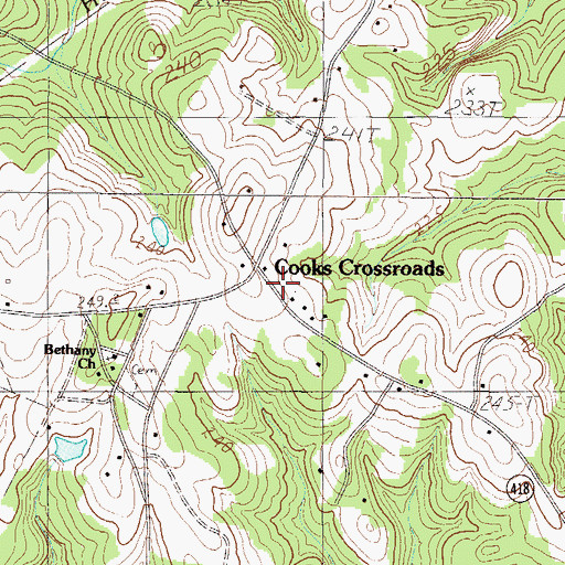 Topographic Map of Laurens County Fire Department Durbin Creek Substation, SC