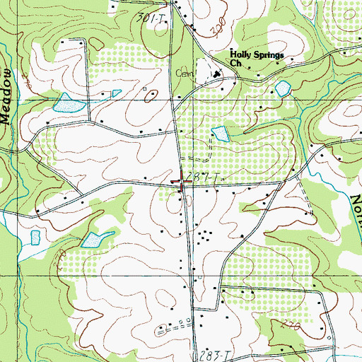 Topographic Map of Holly Springs Volunteer Fire Department, SC