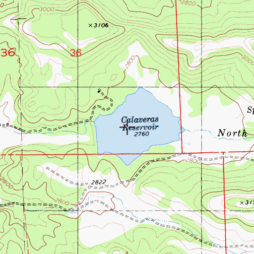 Topographic Map of Redhawk Lake, CA