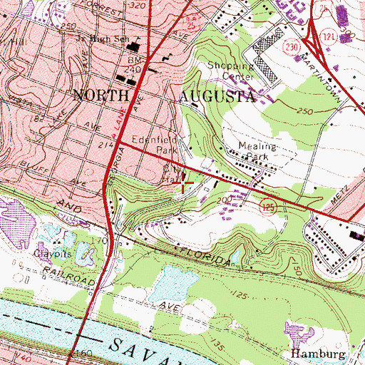 Topographic Map of North Augusta Fire Department Headquarters, SC