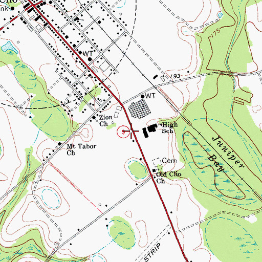 Topographic Map of Clio Rural Fire Department Eastside, SC