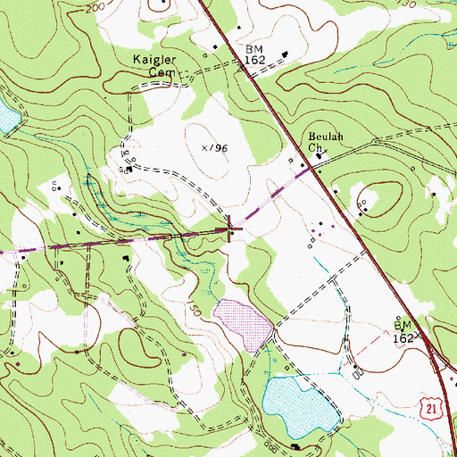 Topographic Map of Sandy Run Calhoun Fire Department, SC