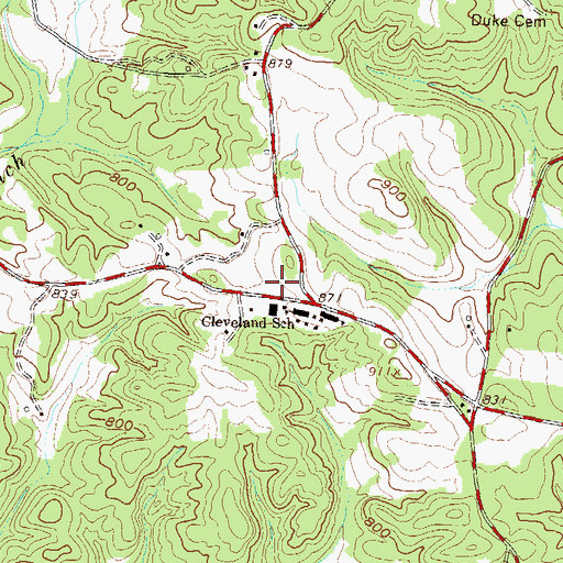 Topographic Map of Oconee County Rural Fire Department Cleveland, SC