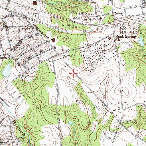 Topographic Map of Easley Fire Department Station 3, SC