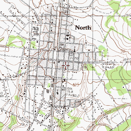 Topographic Map of North Fire Department, SC