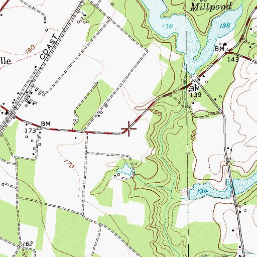 Topographic Map of Darlington County Fire Department Dovesville, SC
